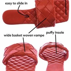 Forever Link Padded18 Wide Woven Slide Sandal - Womens Elongated Open Square Toe Slipper Mule New