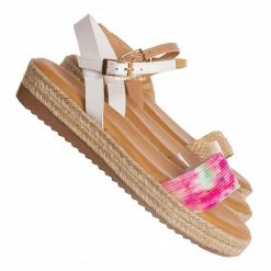 Bamboo New Superb32 Espadrille Flatform Sandal, Womens Lucite TieDye Padded Shoes