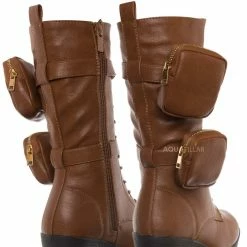 Forever Link Pacific34K Children's Block Heel Utility Combat Boot New