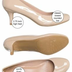 Forever Link Debbi32 Low Heel Round Toe Pump - Women Slip On Dress Shoes