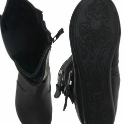 Forever Link New Klein80K Children Flat Boots - Kids Slouch Buckle Shoe