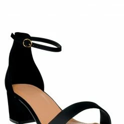 Top Moda Darcie1 Low Block Heel 2 Piece Sandal - Women Ankle Strap Sandal New