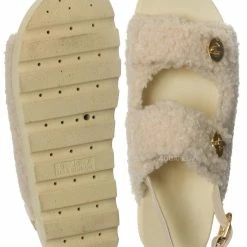 Liliana Montana3 Plush Faux Fur Slingback Molded Footbed Slipper New