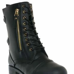 Forever Link New Mountain81 Grungy Lace Up Combat Boots - Men Womens Calf High Shoe