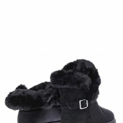 Bamboo Cozette03 Foldable Winter Faux Fur Slipper Bootie - Fold Shearling Snow Shoe New