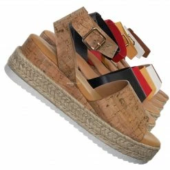 Bamboo New Leading Espadrille Wedge Flatform Sandal -Women Open Toe Flat Platform Jute Wrap