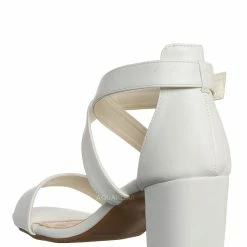 Top Moda Delia6 Block Heel Cross Strap Sandal, Women Strappy Dress Shoes