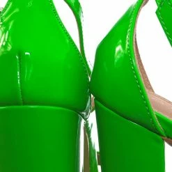 Glaze Lily1 60s Retro Neon Block Heel Sandal - Women's Open Toe Evening Dance Shoes New