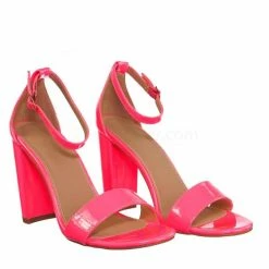 Glaze Lily1 60s Retro Neon Block Heel Sandal - Women's Open Toe Evening Dance Shoes New