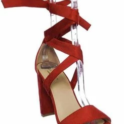 Glaze Lily11 Lace Up High Block Heel Leg Wrap Strappy Dress Sandal