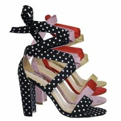 Glaze Lily11 Lace Up High Block Heel Leg Wrap Strappy Dress Sandal