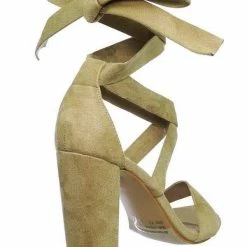 Glaze Lily11 Lace Up High Block Heel Leg Wrap Strappy Dress Sandal