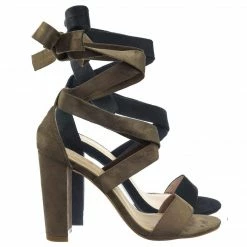 Glaze Lily11 Lace Up High Block Heel Leg Wrap Strappy Dress Sandal