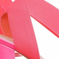 Glaze Lily34 Elastic Chunky Block High Heel Sandal - Women Open Toe Dress Shoe