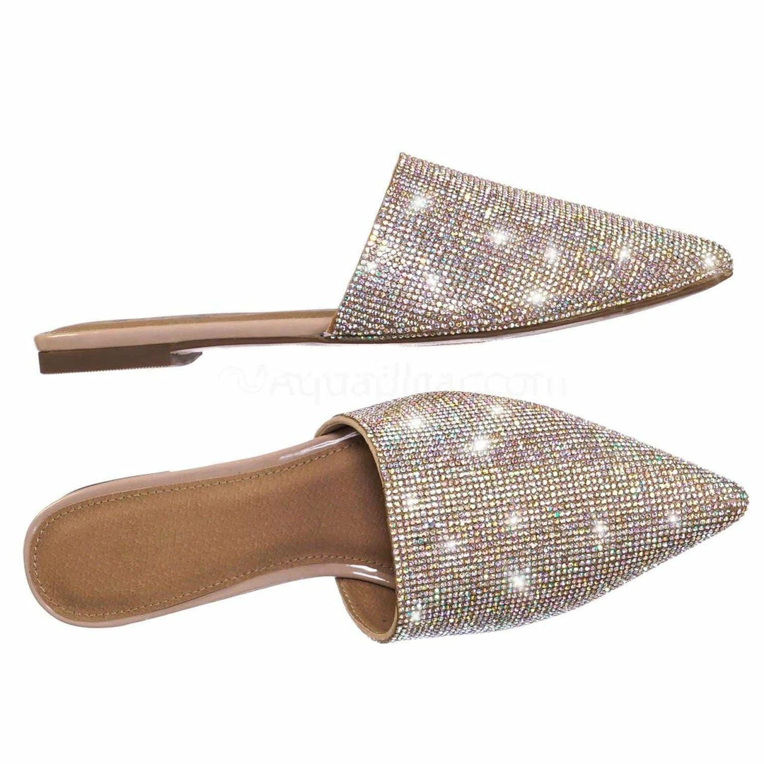 Glaze Valentine1 Rhinestone Crystal Pointed Toe Mule - Women Bling Party Slipper