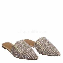 Glaze Valentine1 Rhinestone Crystal Pointed Toe Mule - Women Bling Party Slipper