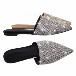 Glaze Valentine1 Rhinestone Crystal Pointed Toe Mule - Women Bling Party Slipper