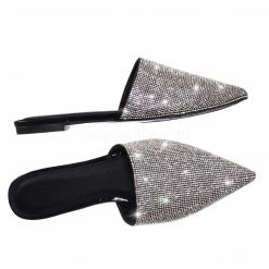 Glaze Valentine1 Rhinestone Crystal Pointed Toe Mule - Women Bling Party Slipper