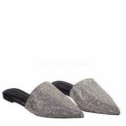Glaze Valentine1 Rhinestone Crystal Pointed Toe Mule - Women Bling Party Slipper