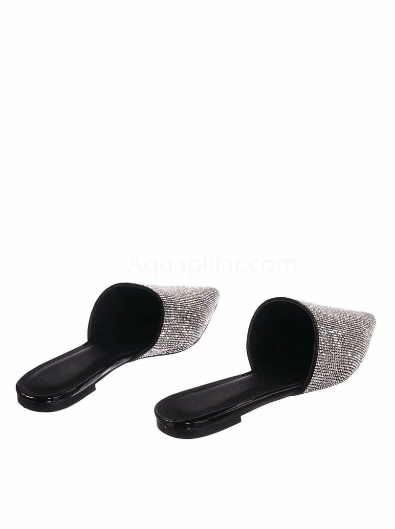 Glaze Valentine1 Rhinestone Crystal Pointed Toe Mule - Women Bling Party Slipper