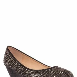 Forever Link Fisher3 Rhinestone Embellished Low Wedge Pump, Women Dress Shoes New