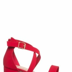 Lucky Top New Delia6K Childrens Block Heel Cross Sandal, Little Girls Shoes