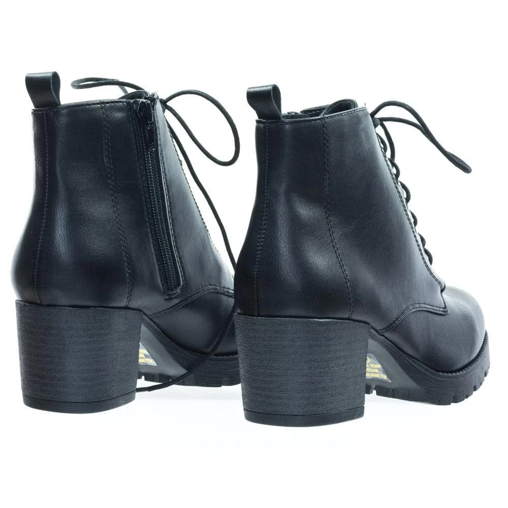 Nevitt By Soda Lace Up Military Combat Ankle Boots W Lug Sole & Vintage Fabric New