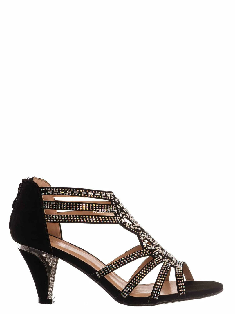 Forever Link Perform60 Rhinestone Crystal High Heel Sandal - Women Glitter Dress Shoes