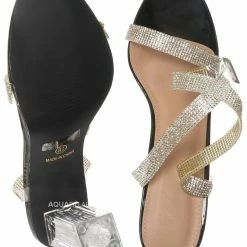 Glaze Element1 Women's Clear Acrylic Heel W Rhinestone Strap Sandal New