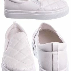 Bamboo New Story02 Flatform Quilted Sneaker -Women Matelassé Slip On Sporty Platform Loafer