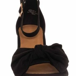 Bamboo Headline09 Womens Block Heel Bow Sandal New
