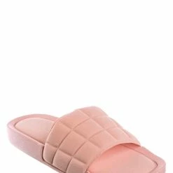 Forever Link New Comex16 Boho Quilted Padded Sandal - Women Slide Molded Footbed Slipper Sandal