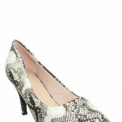 Forever Link Heels Sanzi2 Low Stiletto Heel Pumps - Slip On Dress Shoes Solid Or Animal Prints
