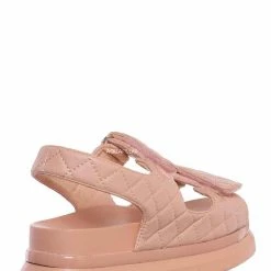 Bamboo Reiki03 Quilted Footbed Flatform Sandal - Women's Comfy Molded Shoe