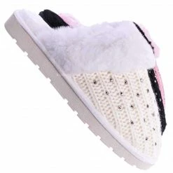 Bamboo Snuggle06 Furry Flatbed Sweater Moccasin Slipper -Women Knitted Fur Winter Slide New