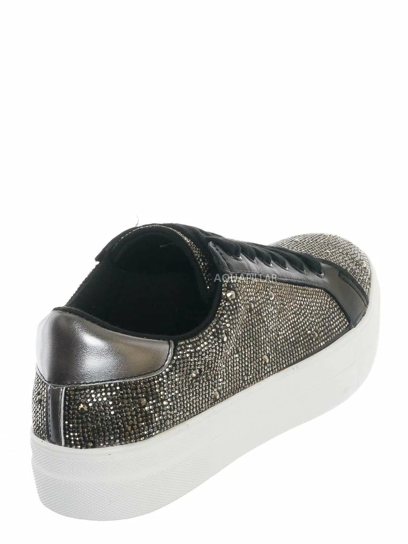 Soda Zeno Rhinestone Crystal Platform Sneaker - Womens Bling Athleisure Shoe
