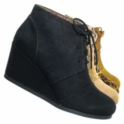 City Classified Rex Hidden Wedge Heel Bootie - Women Lace Up Oxford Ankle Boots