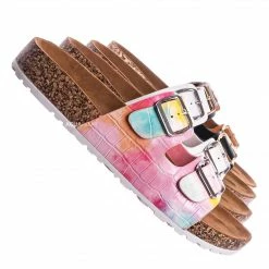 Bamboo Defeat57 Contoured Footbed Slide Sandal - Anatomical Molded Slipper Corks Shoes