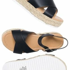 Soda New Picnic2 Childrens Espadrille Flatform Sandal, Kids Girl Summer Platform