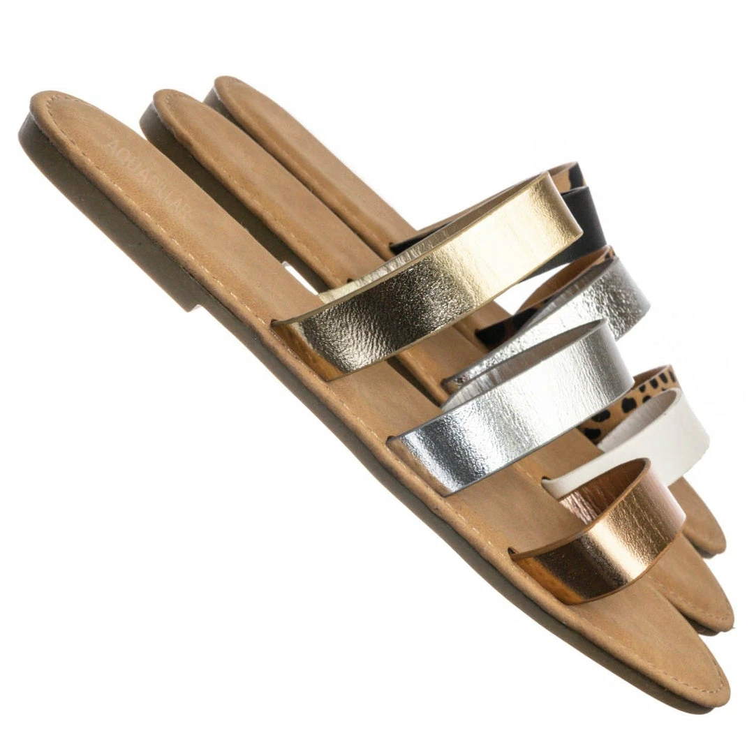 Sunny Feet Waterfront70 3 Strap Open Toe Slide In Sandal - Women Color Block Slippers