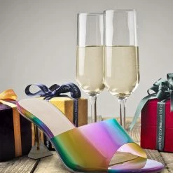 Bamboo New Water04 Clear High Heel Slip-On Mule, Womens Lucite Sandal