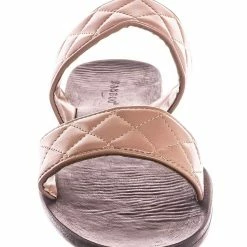 Bamboo Moonbeam65 Quilted Double Strap Slides - Summer Slip On Flat Slipper Sandal