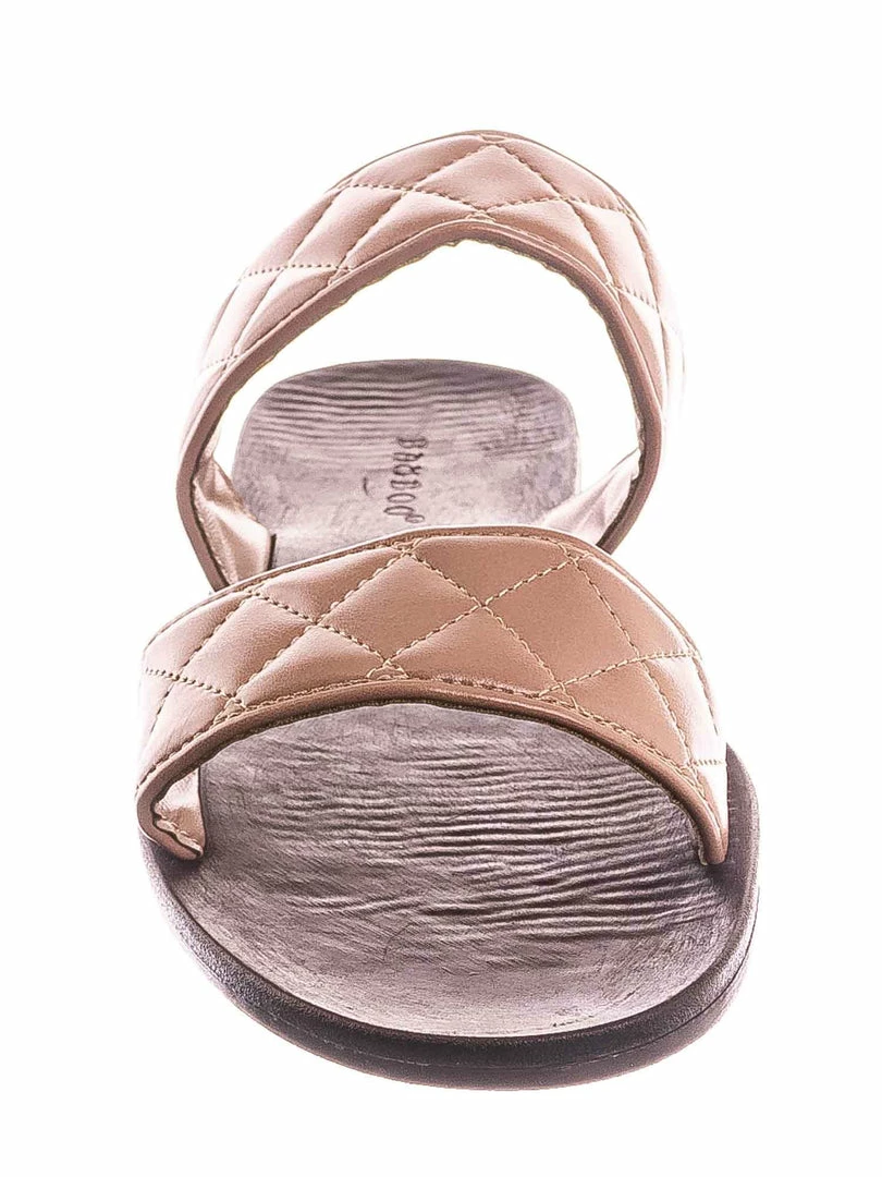 Bamboo Moonbeam65 Quilted Double Strap Slides - Summer Slip On Flat Slipper Sandal