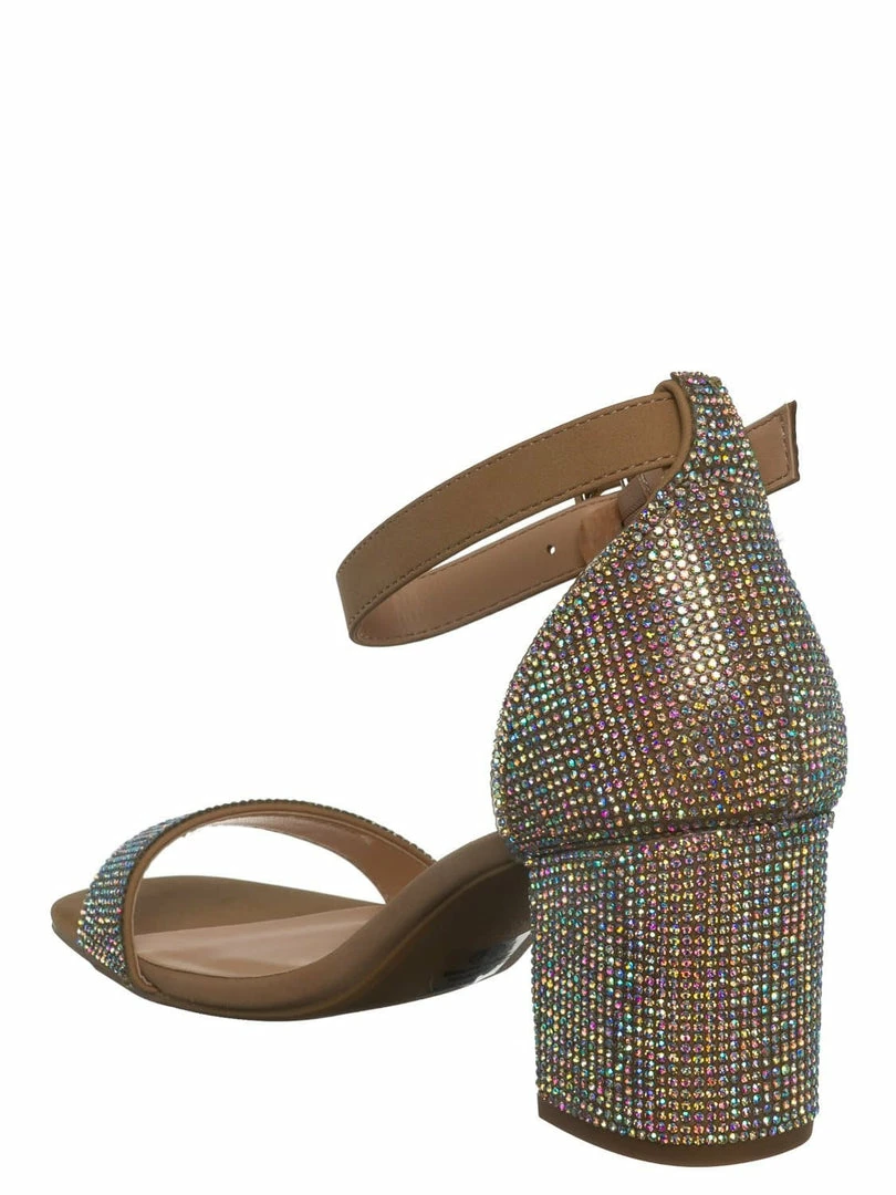 Delicious Crete Rhinestone Block Heel Sandal - Women Dance Shoes New