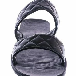 Bamboo Moonbeam65 Quilted Double Strap Slides - Summer Slip On Flat Slipper Sandal