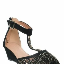 Fabulous New Daiso34 Rhinestone Crystal D'Orsay Wedge Pump - Women Cocktail Shoes
