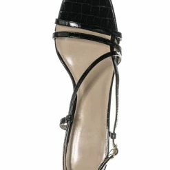 Wild Diva Kaiya1 Barely There Flat Block Heel Sandal - Open Squared Toe Animal Croc Print New