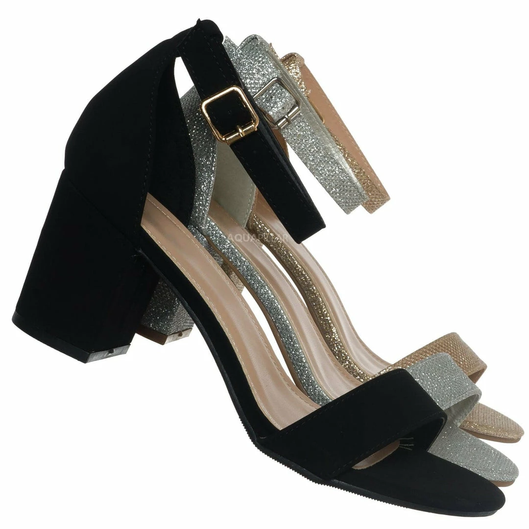 Top Moda Delia1 Block Heel Two Piece Sandal - Women Dress Shoes