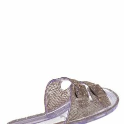 Bamboo Hobby Women's Rhinestone Jelly Lucite Flat Slipper New