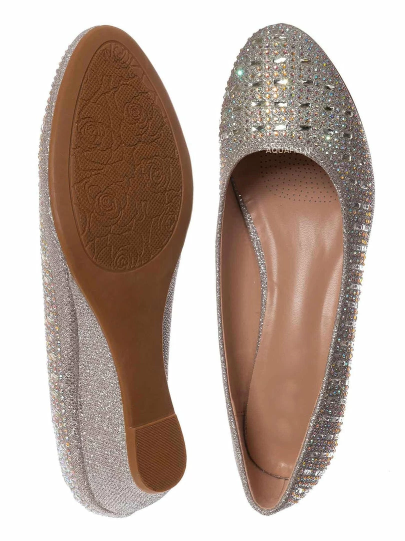 Forever Link Fisher3 Rhinestone Embellished Low Wedge Pump, Women Dress Shoes New